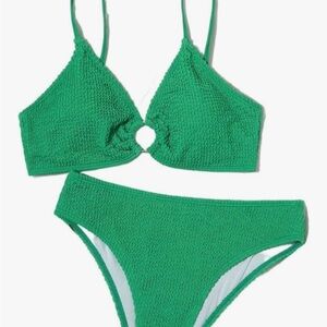 Swim Suit for Women Wirefree Bra 2 Piece Set Textured Bikini Swimsuit